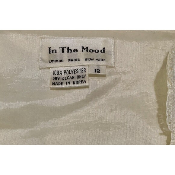 In The Mood 80s Vintage Ivory Pearl Button Lace Skirt Blazer Set Women Size 12 - Picture 3 of 12